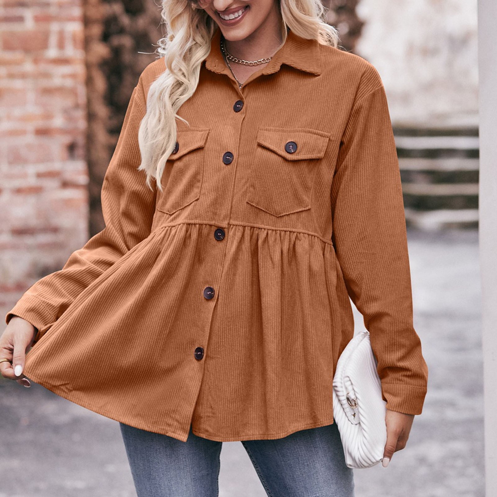 Corduroy Jackets For Women ZAFUL Women Fleece Lined Shirt Jacket