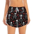 thumbnail image 2 of Salouo Skeleton with Roses Print Women's 2 in 1 Running Shorts Double-Layer Shorts Athletic Workout Gym Yoga Shorts Running Shorts for Women-Small, 2 of 7