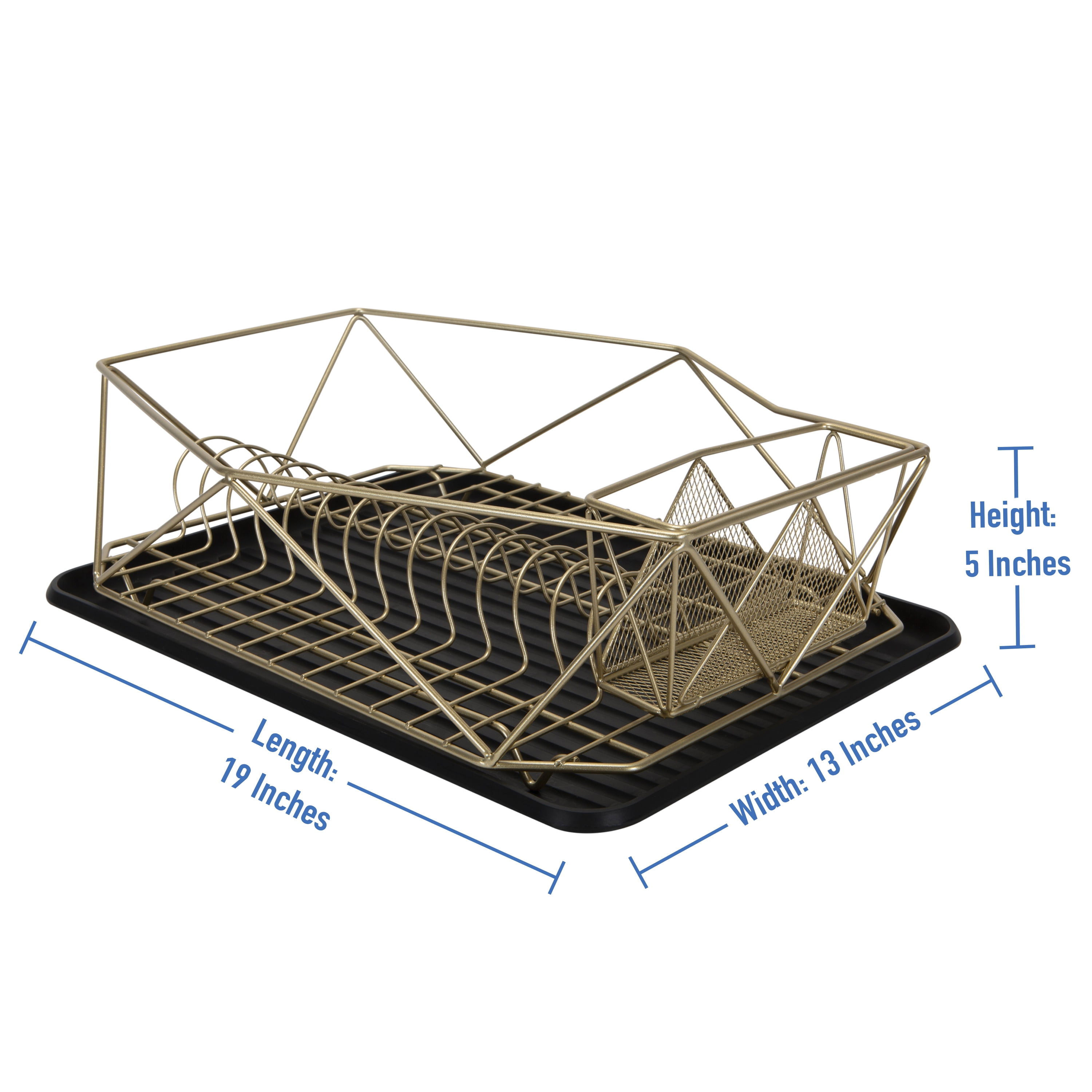 置物  GOLD DISH Kitchen Details Geode Dish Rack in Satin Gold - Walmart.com