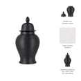 thumbnail image 5 of Ceramic Ribbed Temple Jar for Living Room Decor - Decorative Home Accent for Office Display, Entryway, and Kitchen Counter - Flower Vase for Bedroom, House, and Table Styling - 24", Black, 5 of 11
