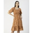 thumbnail image 2 of Moomaya Printed Cotton Short Sleeve Fit And Flare Dress - Cute Casual Dress, 2 of 9