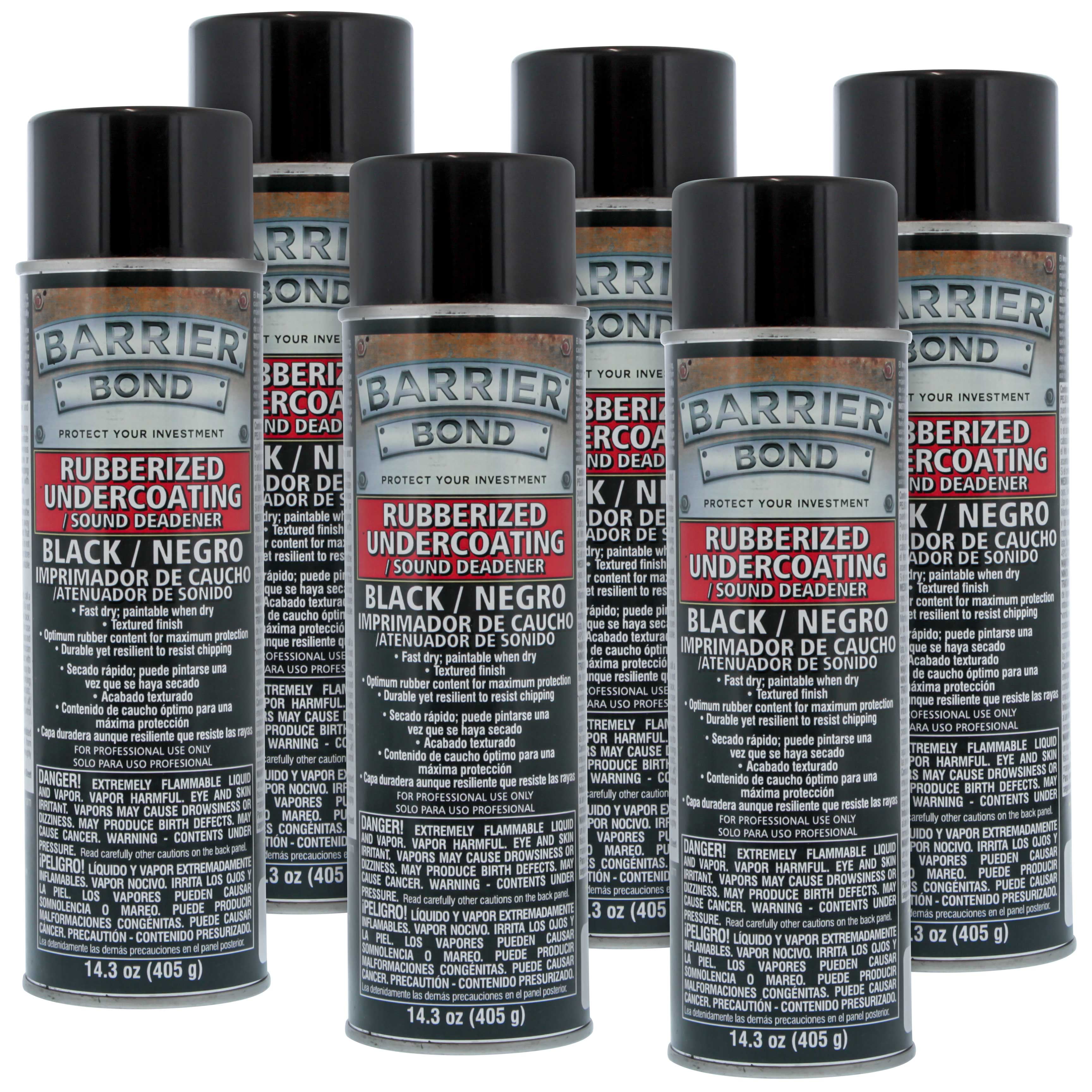 Spray On Sound Deadener Barrier Bond Black Rubberized Undercoating Sound Deadener - 14.3 fl