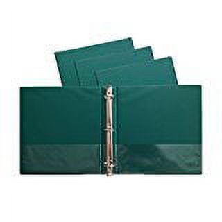 Forest Green Vinyl Standard 3-Ring Binders, 1.5-Inch, for 8.5" x 11" Sheets, with Inside Pockets, 4-PACK