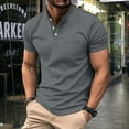 thumbnail image 2 of Collarless Golf Shirts for Men Slim Fit Short Sleeve Muscle T Shirt Business Casual Work Shirts with Pockets, 2 of 6