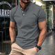 thumbnail image 1 of pstuiky Camisa de manga corta para hombre, Camiseta de manga larga para hombre, color liso, con solapa y botones, a la moda ropa de hombre xxxl, 1 of 6