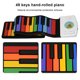 thumbnail image 3 of Vogacara Adultos Niños Portátil 49 Teclas Piano Electrónico Recargable Niños Silicona Flexible Roll up Teclado Teclado Videojuegos portátiles Blanco Vogacara FN012314-01B, 3 of 6