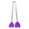 thumbnail image 2 of JASKFLY Purple Mini Tongs - Stainless Steel Silicone Kitchen Serving Utensils for Charcuterie Boards & Precision Plating Tasks, 2 of 6