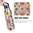 thumbnail image 4 of Yayeee 20oz Double Wall Stainless Steel Water Bottle with Flip Straw, Colorful Flowers, 4 of 7