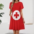 thumbnail image 2 of Red First Aid Logo Simple Medical Women's Dress Short Sleeve Summer Sundress Summer Women Clothes, 2 of 7