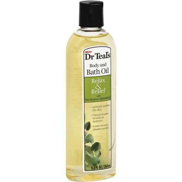 Dr Teal's Body & Bath Oil, Relax & Relief with Eucalyptus Spearmint 8.