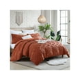thumbnail image 2 of Swift Home Rukai 100% Cotton Clipped Diamond Jacquard 5-Piece Bedding Comforter Set Rust - King, 2 of 4