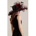 thumbnail image 5 of Women's Kentucky Derby Church Dress Hat Wide Brim Leaf Flower Bridal Shower Hat, 5 of 5