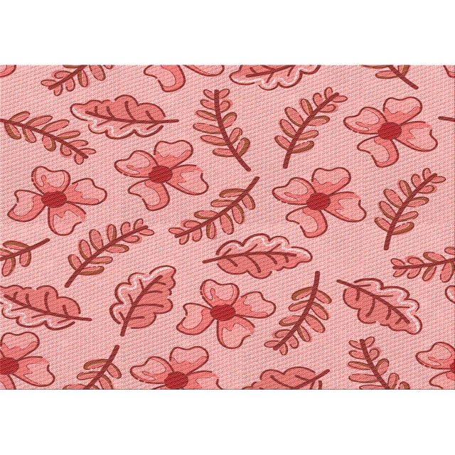 Ahgly Tapis Rectangulaire Lavable en Machine Rouge Pamplemousse Transitionnel, 3 Pieds x 5 Pieds