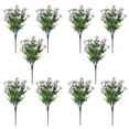 thumbnail image 2 of Kojanyu Paquete de 10 flores artificiales de viola con tallos de pino y violeta,plantas artificiales decorativas realistas para decoración del hogar y jardín., 2 of 4