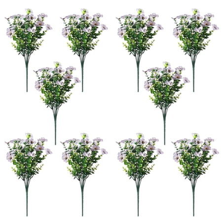 Qholemyo 10-Pack Artificial Viola Fake Flowers Floral Picks For Home Decor Table Decor And Indoor Ornaments