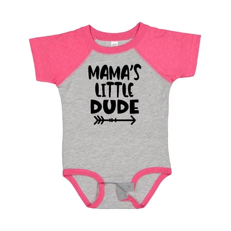 

Inktastic Mama s Little Dude with Arrow Boys Baby Bodysuit