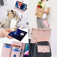 thumbnail image 5 of SaniMore for iPhone 14 Case, with Kickstand [Shoulder & Wrist Strap] Flip Zipper Wallet Cash & Card Slots PU Leather TPU Interior Full Body Protection for iPhone 14, Pink, 5 of 8