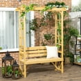 thumbnail image 2 of Outsunny Wooden Bench for 2 People, Kids, Fir Wood, Anti-corrosive and Waterproof, Garden Bench - Set of 1, Light Brown, 2 of 10