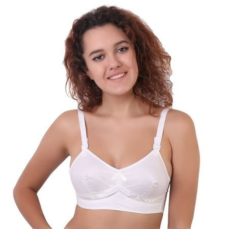 

Women s Dynamic Full Coverage Cotton Bra Comfortable Push Lingerie B C and D Cup Bra White