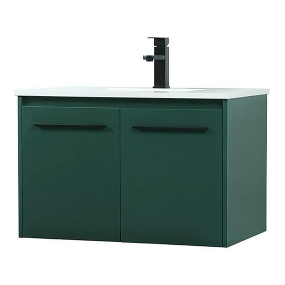 30 inch single bathroom vanity in green