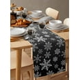 thumbnail image 6 of Black White Snowflake Christmas Table Runner 72 Inches, Winter Xmas Snowflakes Bed Runner Dresser Scarves Tabletop for Indoor Outdoor Parties/Ceremony/Banquet, 14" x 72", 6 of 8
