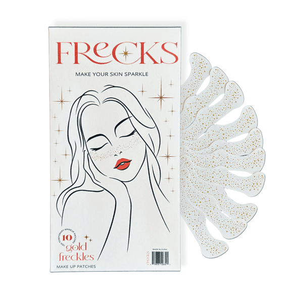 Gold Freckle Temporary Tattoos – 10 Sheets Glitter Freckles for Face & Body, Easy Apply Water Transfer Tattoos for Festivals, Parties, and Glam Makeup