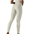 thumbnail image 3 of MASRIN Yoga Pants for Women Seamless Butt Lifting Workout Athletic Leggings High Waisted Tummy Control Running Tights White M, 3 of 6