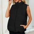thumbnail image 6 of yoeyez Clearance Sales Today Womens Puffer Vest Cropped Stand Collar Sleevelesss Coats Winter Warm Zip Up Jackets Lightweight Padded Outerwear With Pockets, 6 of 6