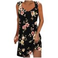thumbnail image 1 of Vestido de Verano para Mujeres, Moda Color Sólido Bolsillo sin Mangas Vestido Casual Cuello en V Hecho de Poliéster Ligero para Primavera Verano, Vestido de Verano Casual, 1 of 5