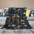 thumbnail image 2 of HENGT Sloth Blanket Gift for Kids Cute Slothes Astronaut Moon Flannel Throw Blankets Lightweight Super Soft Cozy Couch Bed Living Room Travel Christmas Birthday Decor, 2 of 6