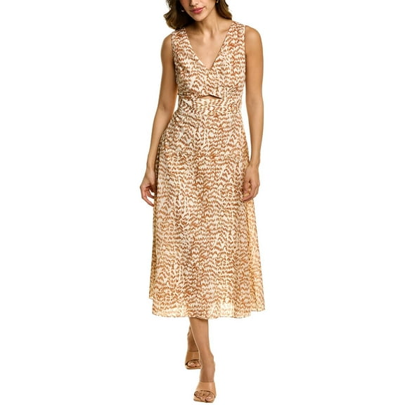 Theory womens  Cutout Midi Dress, 8, Red