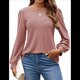 thumbnail image 1 of Blusas de Larga con Ojales para Mujer, -Otoño 2025, Cuello Redondo, Blusas Informales Holgadas, Conjuntos de Moda. Rosa XL, 1 of 10