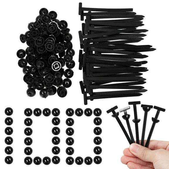 Ikoopy 100/200 Pcs Universal Cable Tie Buckle Self Locking Nylon Zip Tie Buckle Compact Wire Bundling Tool for Home and Garage Use