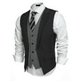 thumbnail image 4 of Coshow Men's Suit Vests Layered Waistcoat Business Formal Dress Vest for Wedding with Pockets, 4 of 8