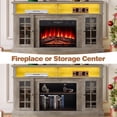 thumbnail image 6 of PAPROOS Fireplace TV Stand for 65 Inch TV, Farmhouse Entertainment Center with 23'' Fireplace, Electric Fireplace TV Stand with LED Light, TV Console for Living Room, Gray, 6 of 9