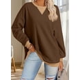 thumbnail image 3 of Bixock Summer Women's Clothing,Long Sleeve Shirts for Women,Blouse for Women Color Embroidery Crew Neck Long Sleeve Pullover Sweatshirt Tops, 3 of 5