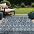 thumbnail image 5 of Beverly Rug Large Outdoor Rugs 8' x 10' Patio, Porch, Garden Azure and White, 5 of 9