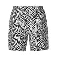 thumbnail image 4 of Lsque Mens Swim Trunks Weave Geometric Pattern - Bathing Suit Compression Liner - Beach Swim Shorts Swimwear - (S-3XL) - Stretch Quick Dry -XX-Large, 4 of 9