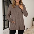 thumbnail image 2 of Women's Sweaters Fall Clothes A Loose Round Neck Pocket Pocket With A Slit Top for Women From Europe And America, 2 of 4
