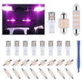thumbnail image 1 of Kit de bombillas LED iFunyLED para interior de coche, 24 unidades, color morado, T10 DE3175, 1 of 5