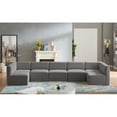thumbnail image 2 of Meridian Furniture Quincy Grey Velvet Modular Sectional, 2 of 13