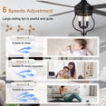 thumbnail image 6 of 48" Black Industrial Cage Ceiling Fan 6 Speed Reversible Motor with Remote Control and Light Kit 4 Blades 6 Speed, 6 of 13