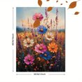 thumbnail image 3 of Qisvanset 12x16 Inch 2D Flat Framed Canvas Art, Vintage Wildflower Field Oil Painting Rustic Retro Landscape Living Room Wall Art, 3 of 5