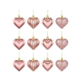 thumbnail image 3 of 12pcs Valentine's Day Heart Hanging Ornaments - Romantic Decorative Accents for Parties, Weddings & Home Decor, Cute Lightweight Heart-Shaped Ornaments for Trees, Walls & Doorways, 1.77in, Rose Gold, 3 of 9
