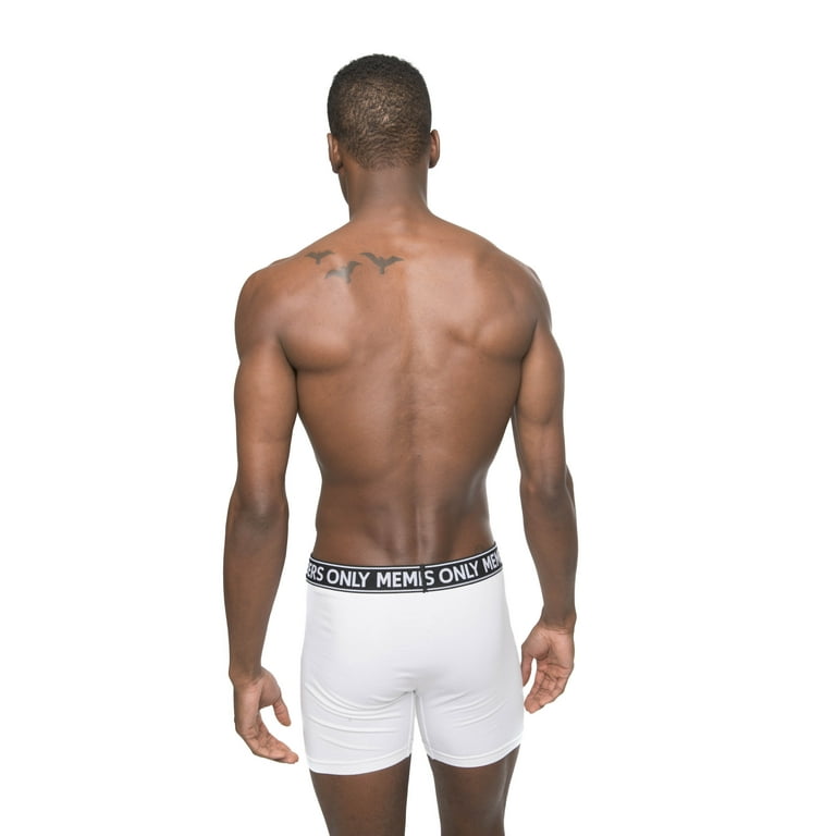 Members Only Men's 3 Pack Boxer Brief Underwear Cotton Spandex Ultra Soft &  Breathable, Underwear for Men - White S 