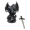 thumbnail image 2 of Legendary Silver Sorcerer Dragon Carrying Orb and Sword Letter Opener Figurine, 2 of 10
