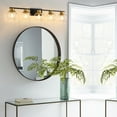 thumbnail image 6 of Bathroom Vanity Light Fixtures 5-Lights Gold and Black Bathroom Light Over Mirror with Clear Glass Shade Vanity Lights for Bathroom, 6 of 8