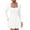 White, variant on Women's Square Neck Ruffle Hem Mini Dress - Ruched Waist, Long Sleeve Corset, Double Fabric, Party/Club Wear, S-XL