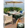 thumbnail image 5 of Outdoor Tablecloth with Umbrella Hole for Patio/Picnic/Party/Camping, Dark Green Forest Waterproof Table Cloth Rectangle Table Cover Washable, Watercolor Clouds Trees Mountain (60"x 120"), 5 of 8
