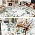 thumbnail image 5 of Green Eucalyptus Leaves Area Rug 5x8 FT, Non Slip Bedroom Throw Carpet, Floral Summer Botanical Watercolor Washable Soft Floor Carpet Non-Shedding Rug for Living Room Nursery Dorm Office, 5 of 9